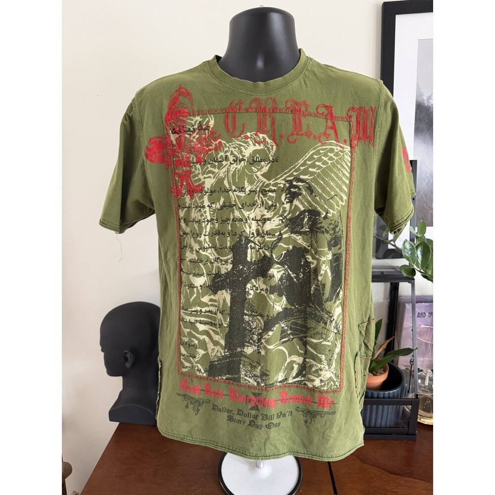 Vintage AK Cess Angel Rap T-Shirt White Y2K Size Large Tattoo